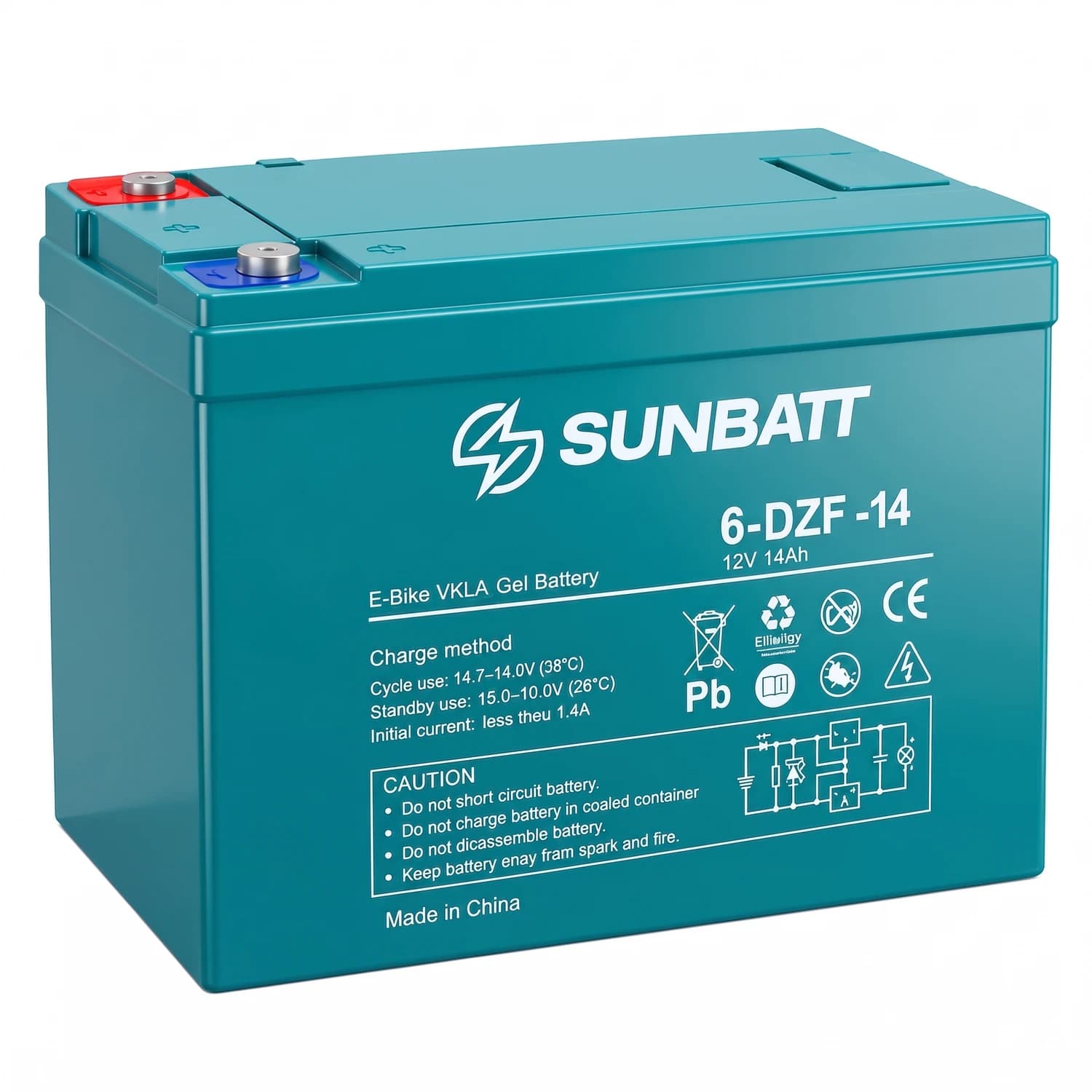 Batería de gel 12V 14Ah para vehiculos eléctricos SUNBATT
