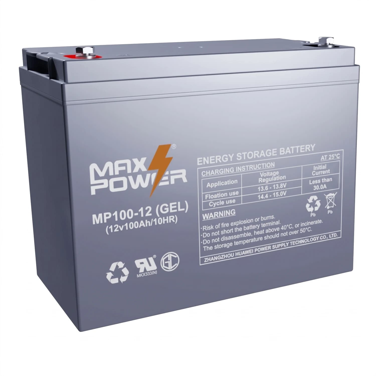 Batería de gel 12V 100Ah MP100-12 Maxpower
