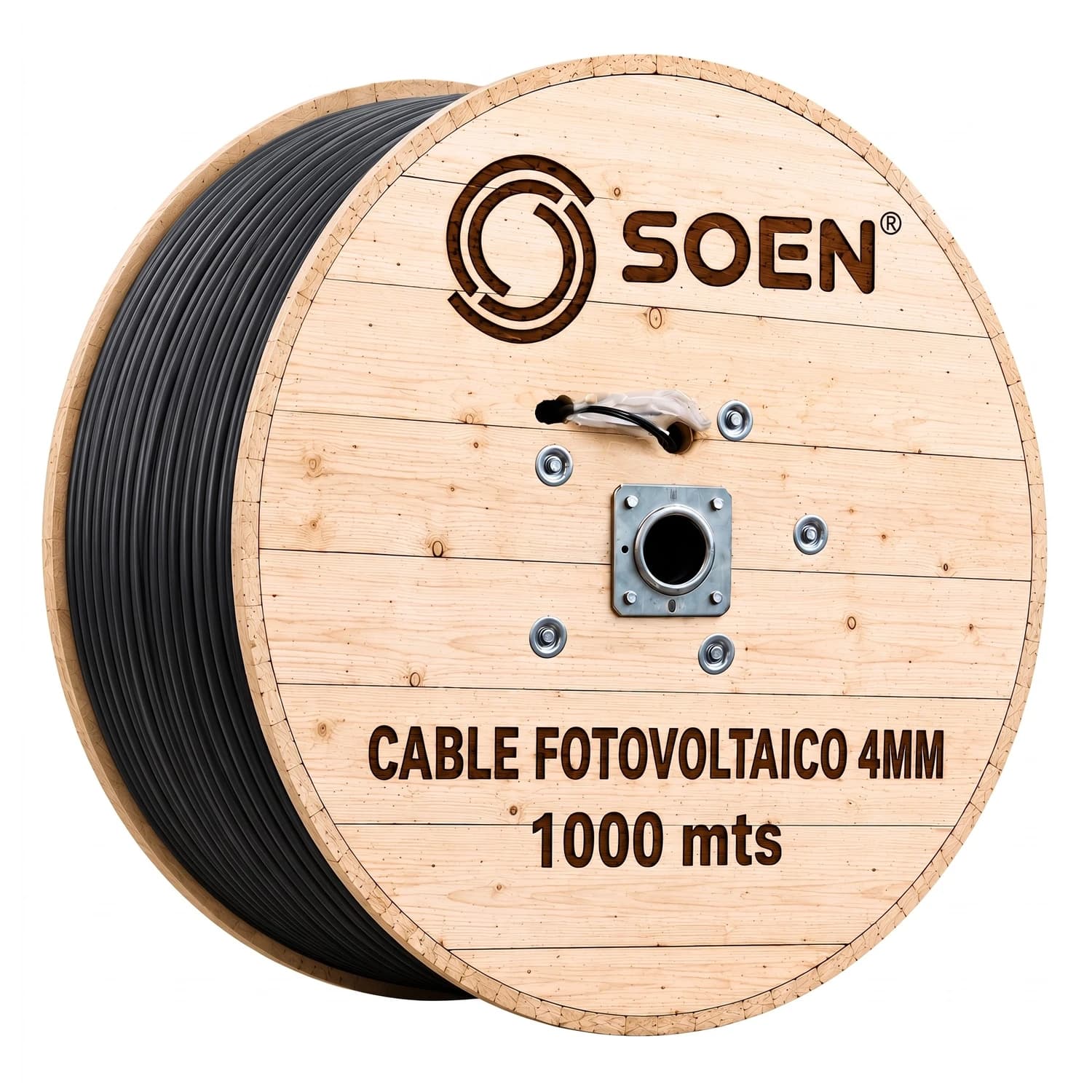 Cable Solar 4mm Negro 1500V RETIE IEC 62930 Carrete 1000m SOEN