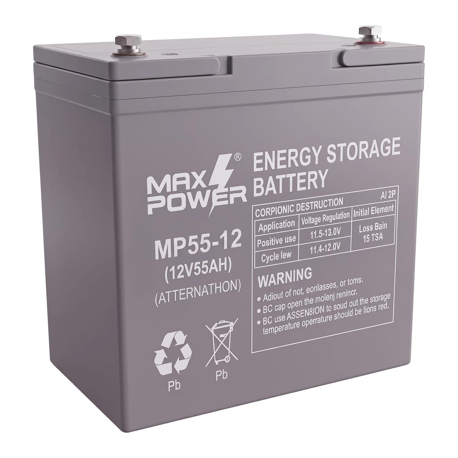Batería AGM 12V 55Ah MP55-12 Maxpower