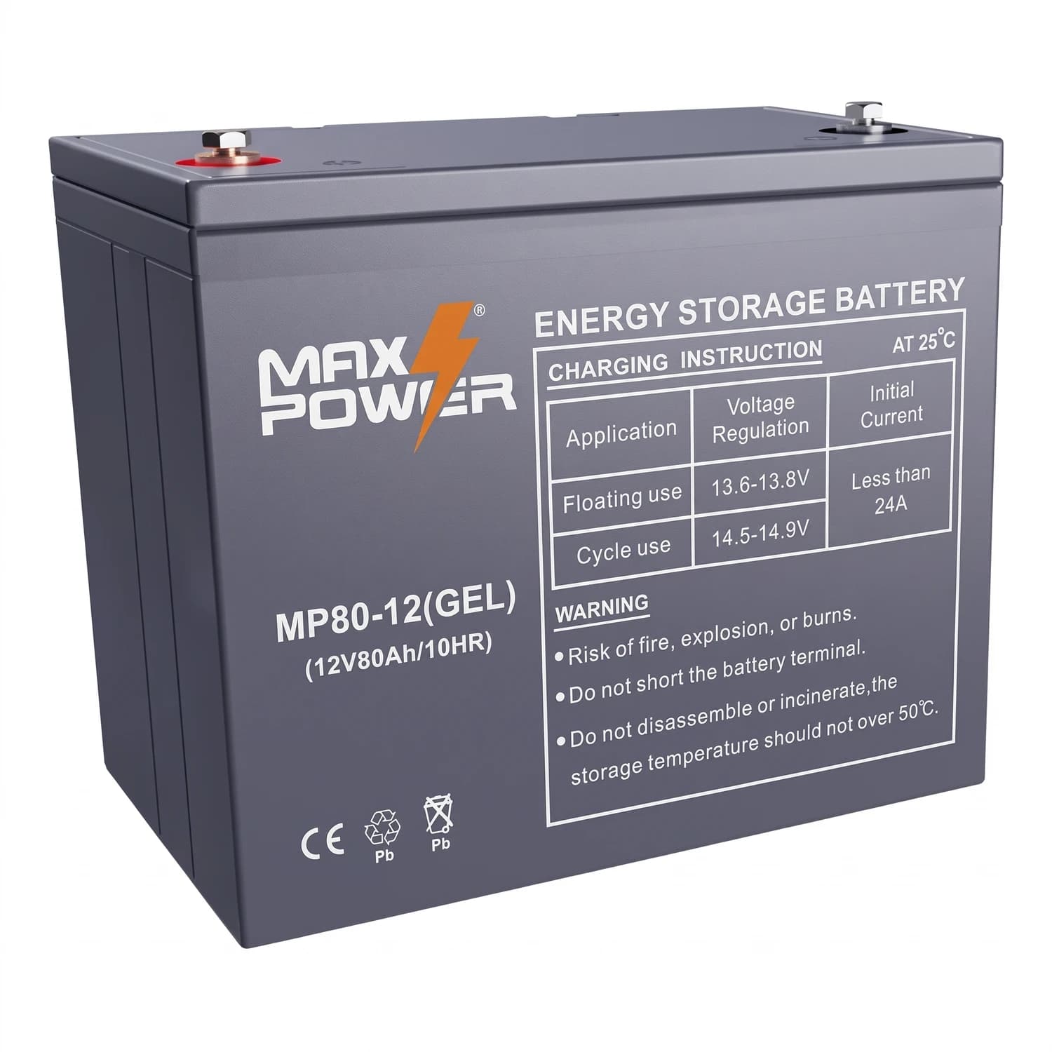 Batería de gel 12V 80Ah MP80-12 Maxpower