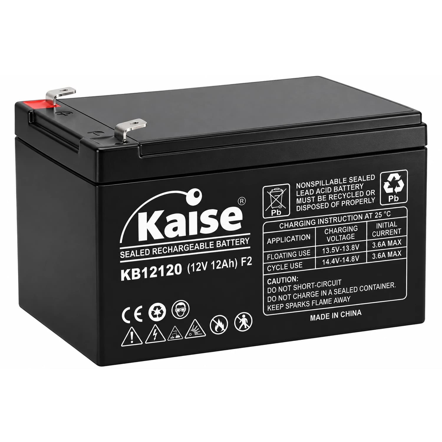 Batería AGM 12V 12Ah KB12120F2 Kaise