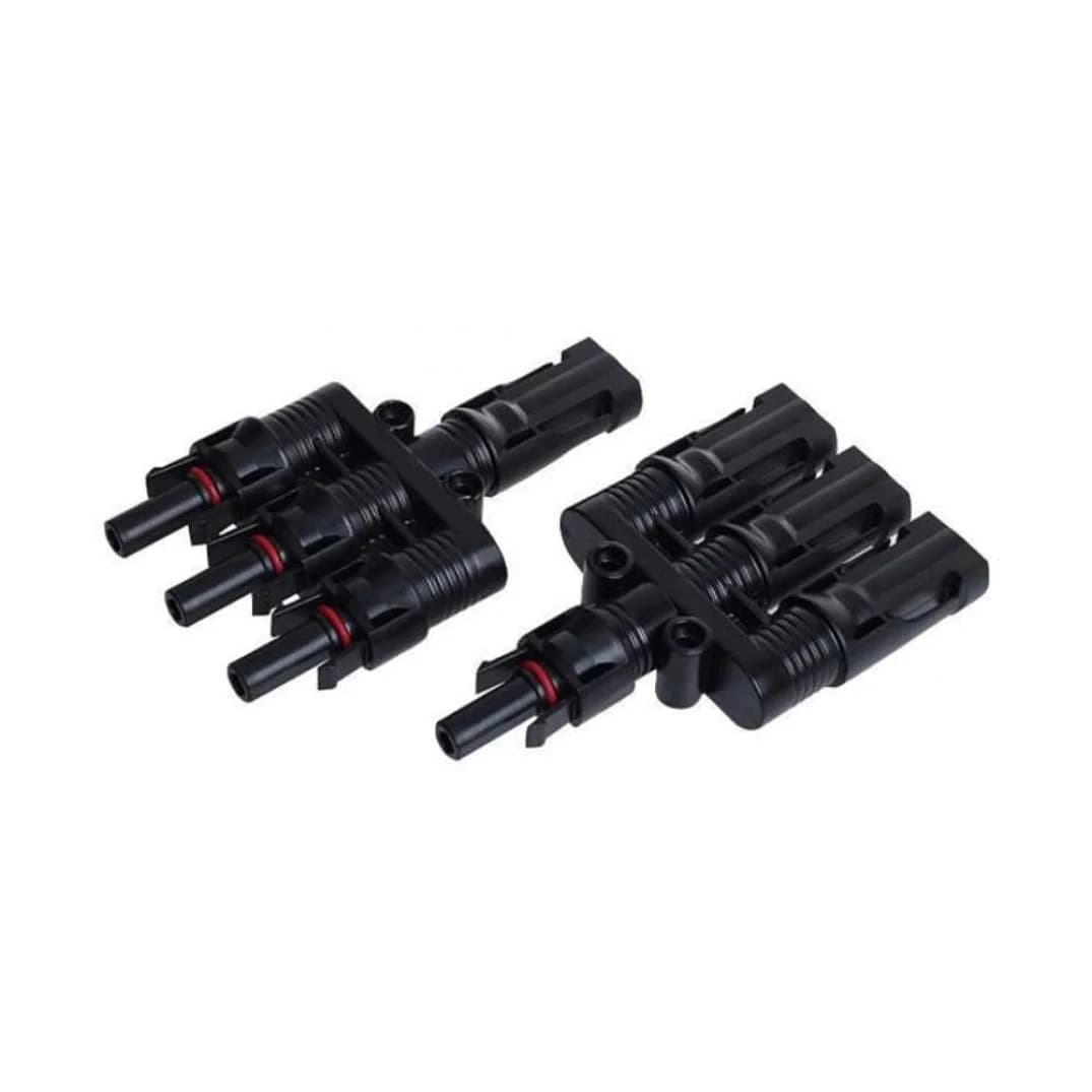Conector MC4 triple 3 entradas y 1 salida para paneles solares