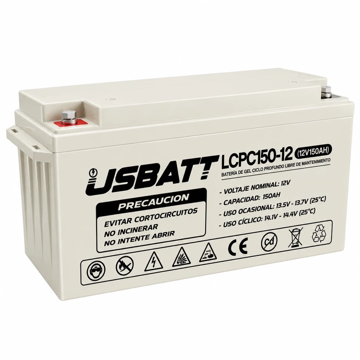 Batería de gel 12V 150Ah Usbatt