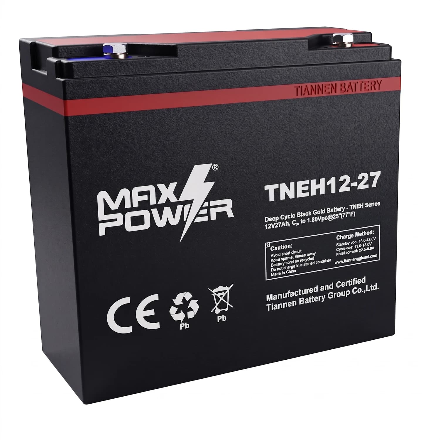 Batería de gel 12V 27Ah para vehiculos eléctricos TNEH12-27 Maxpower