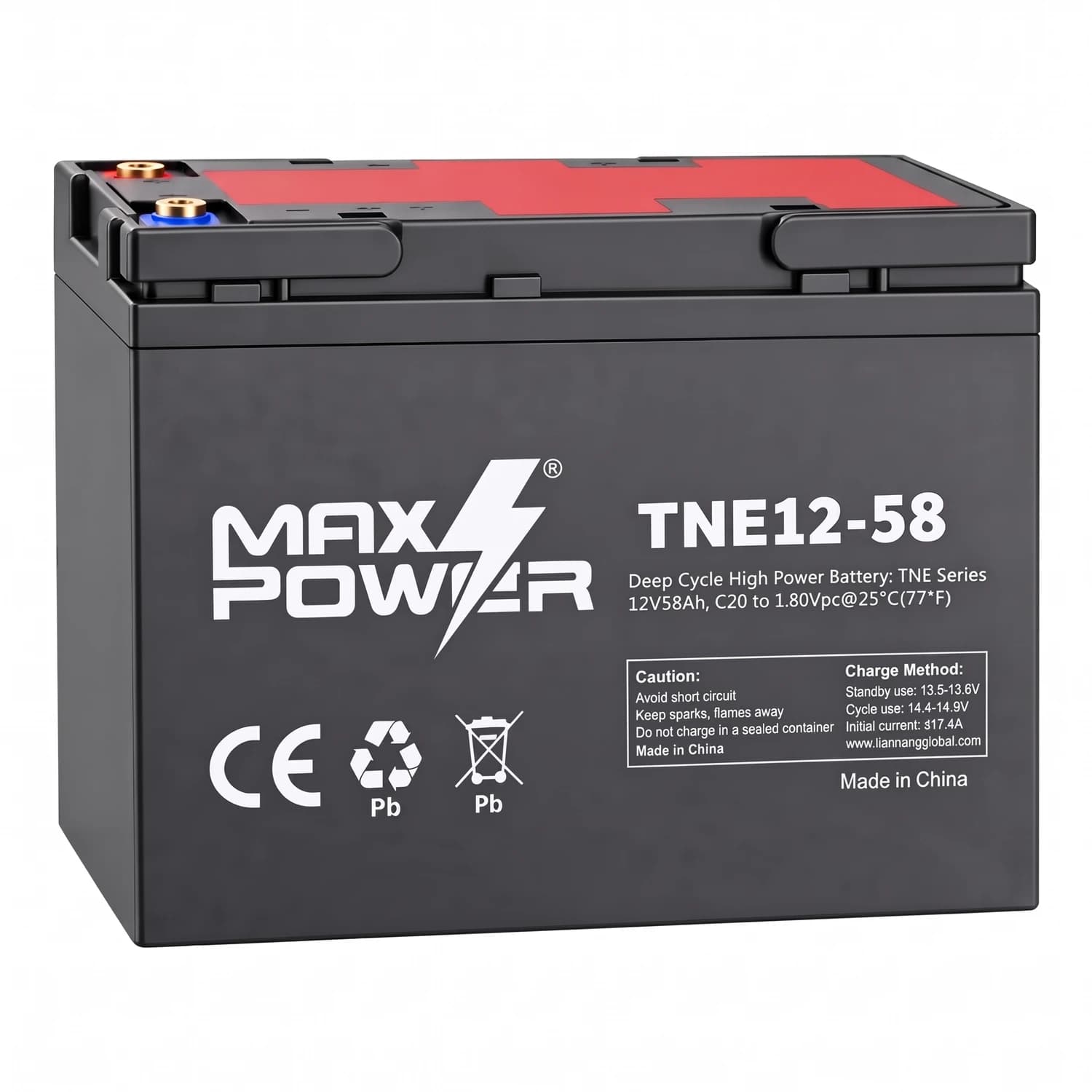 Batería de gel 12V 58Ah para vehiculos eléctricos TNE12-58 Maxpower