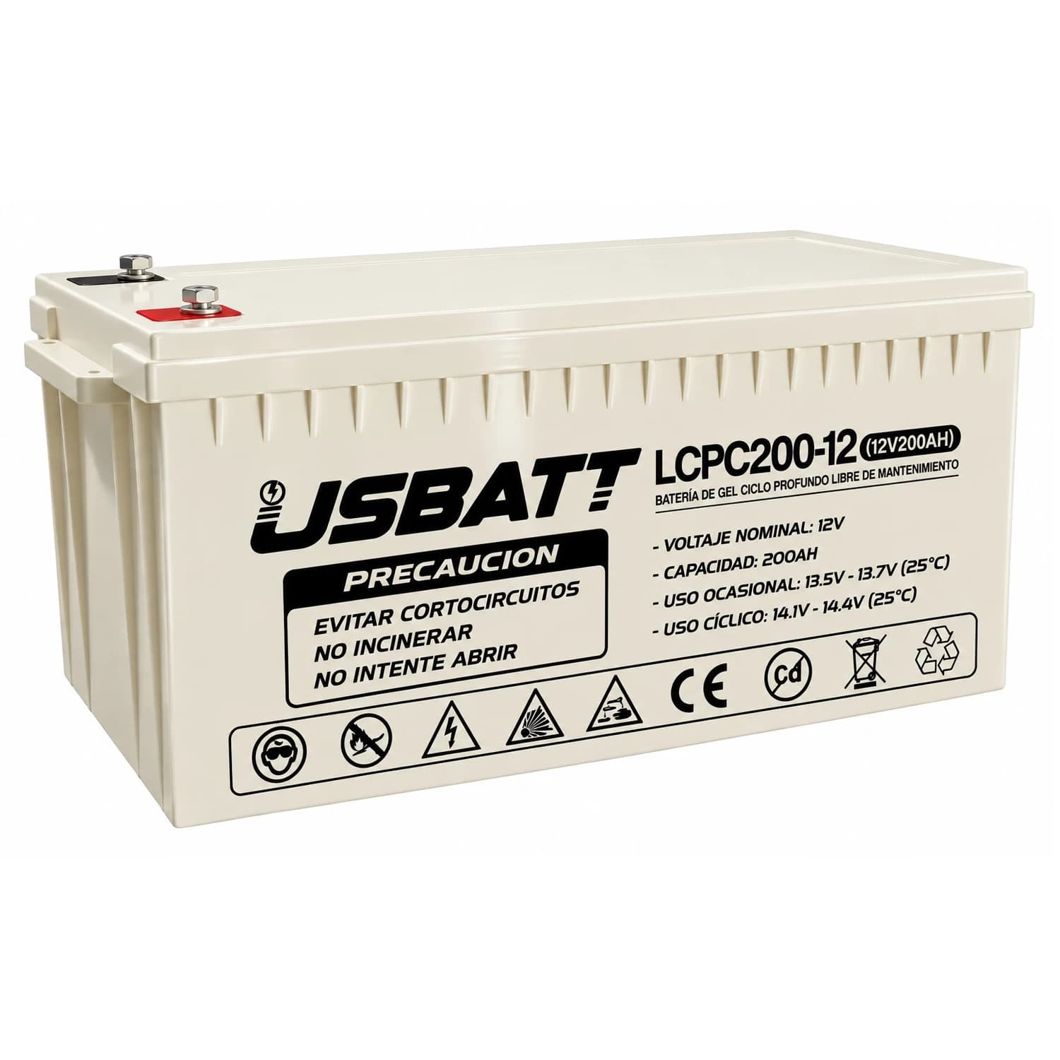 Batería de gel 12V 200Ah Usbatt