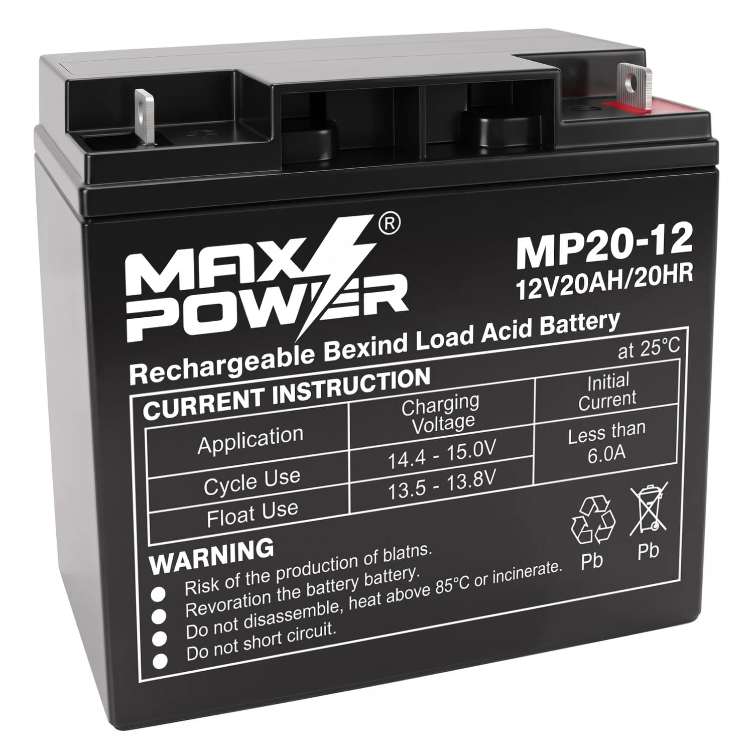 Batería AGM 12V 20Ah MP20-12 Maxpower
