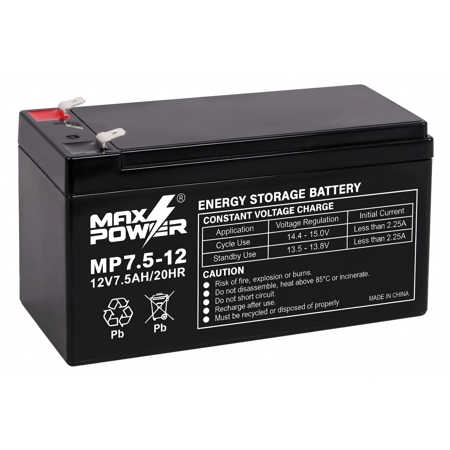 Batería AGM 12V 7.5Ah MP7.5-12 Maxpower