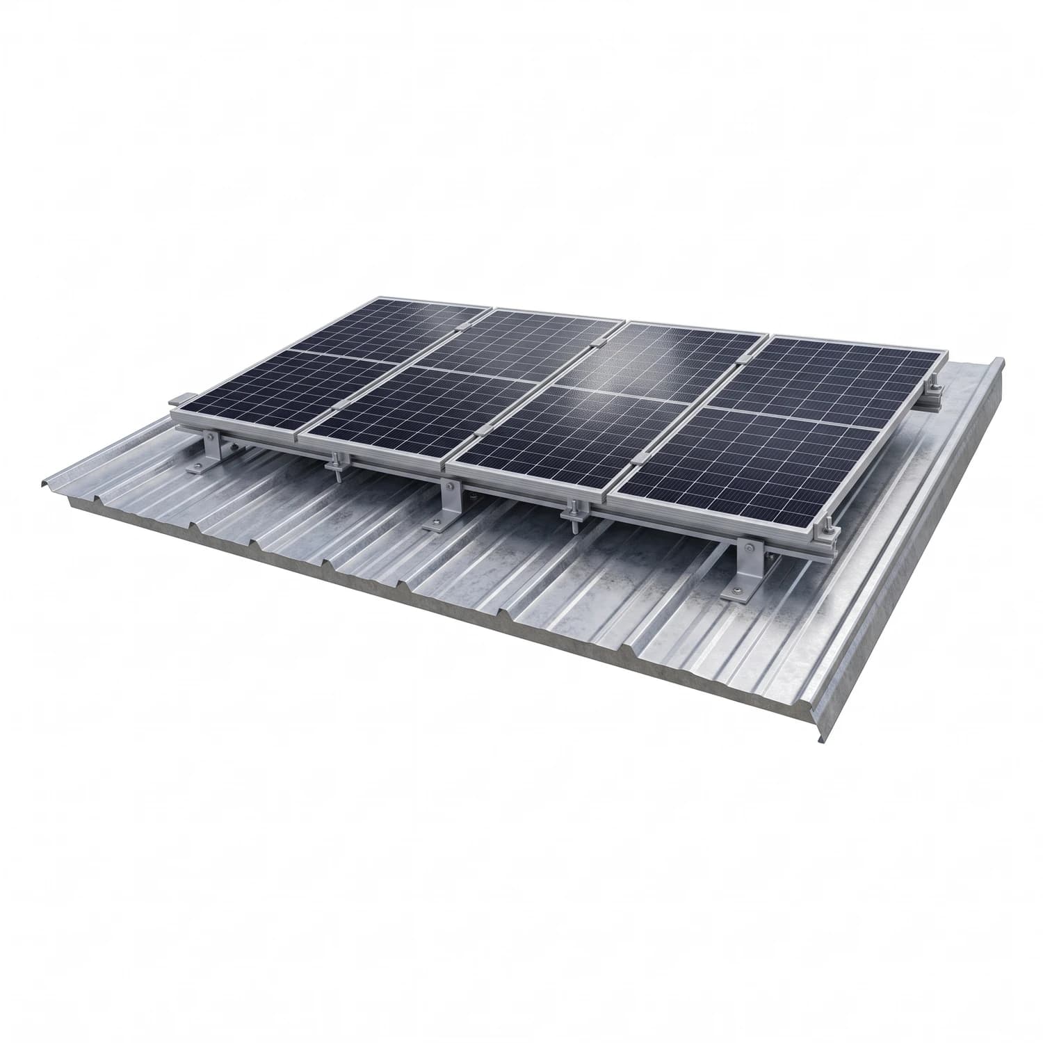 Kit de montaje en aluminio para 4 paneles solares grandes