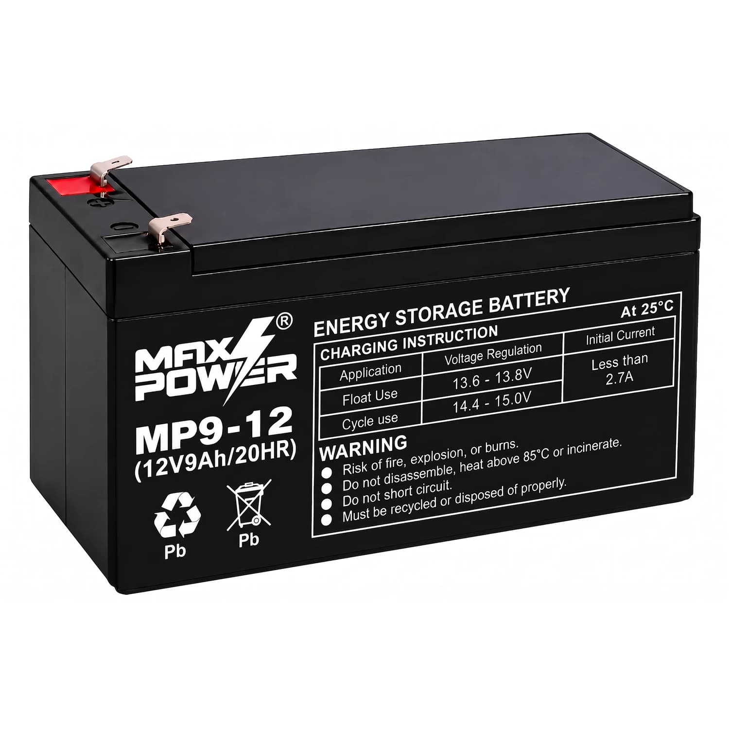 Batería AGM 12V 9Ah MP9-12 Maxpower