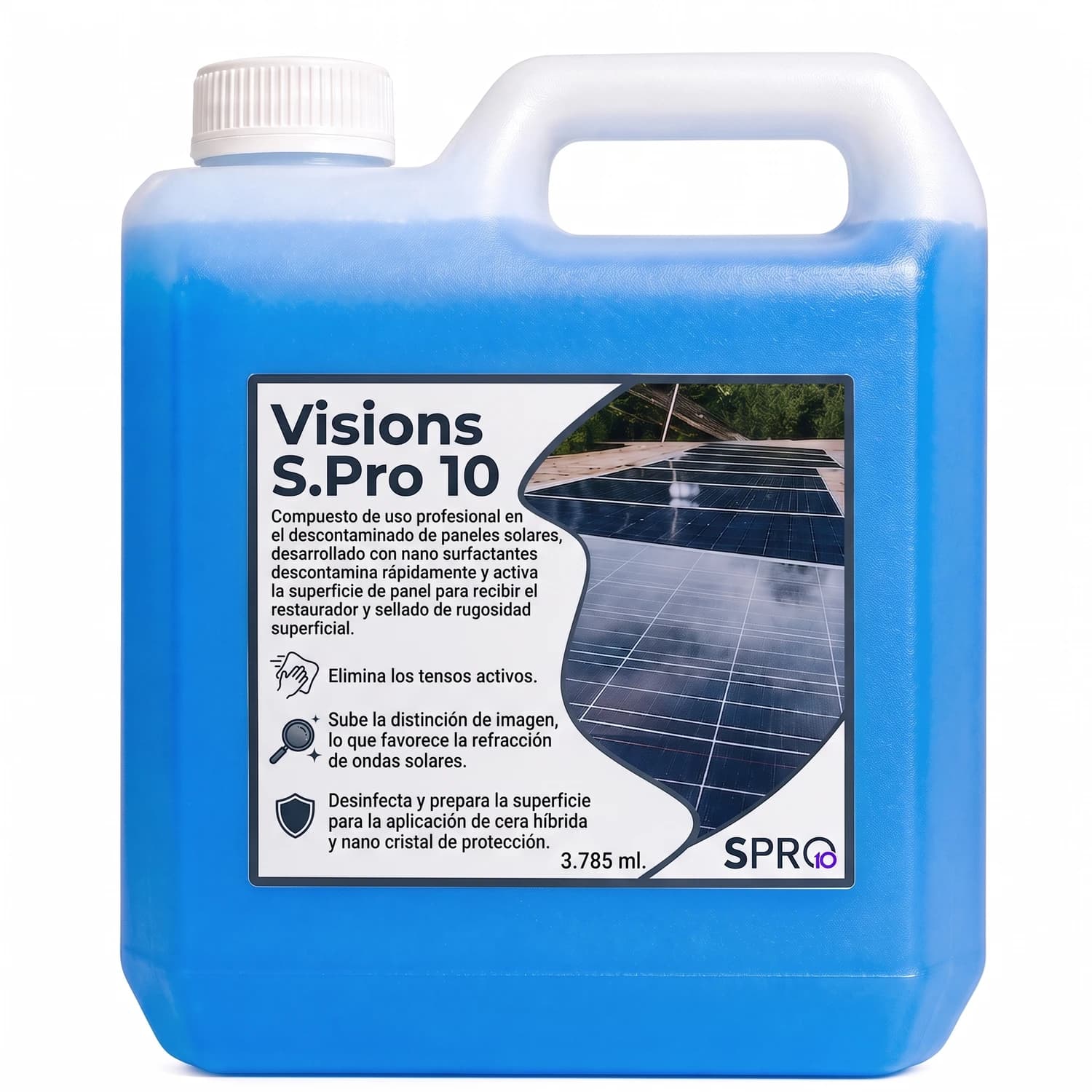 Descontaminante y aclarador técnico para paneles solares 1 Galon Visions SPRO10