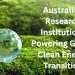 Australian Research Institutions Powering Global Clean Energy Transition