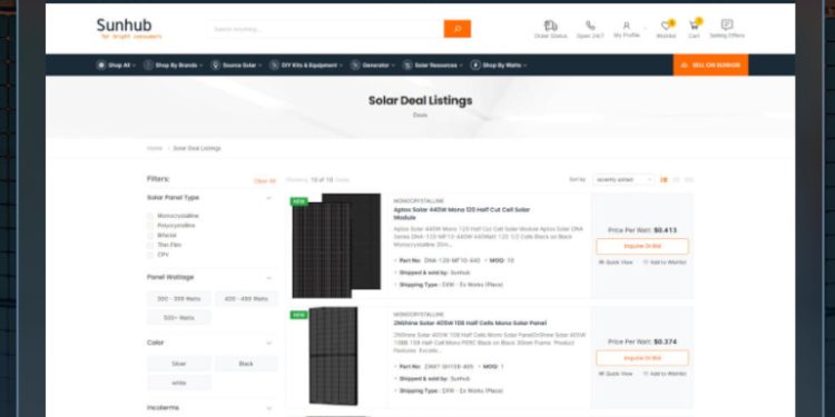 New solar ecommerce marketplace Sunhub launches to public