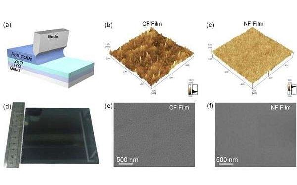 Stable PbS colloidal quantum dot inks enable scalable preparation of infrared solar cells by blade coating