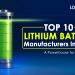 Which are the Top 10 Lithium Ion Battery Manufacturers in India, 2023?