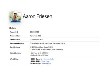 Recheck launches industry registry of solar salespeople and installers