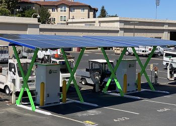 California university installs Paired Power solar EV chargers for electric maintenance vehicles