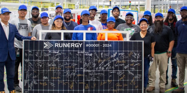 Runergy opens solar panel assembly factory in Alabama