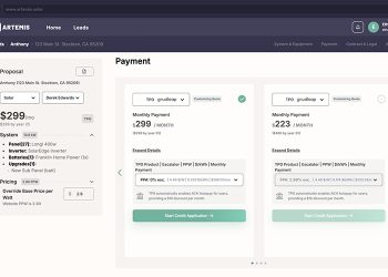 Artemis solar software partners with GoodLeap for instant financing
