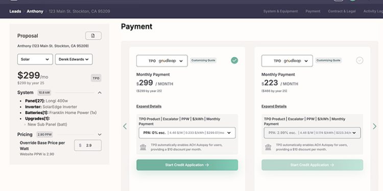 Artemis solar software partners with GoodLeap for instant financing