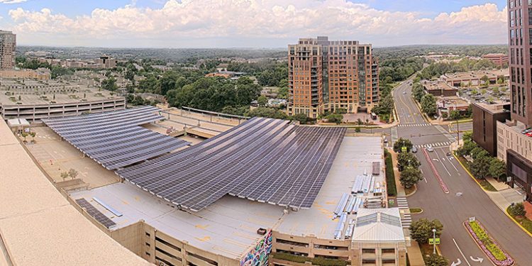 Ameresco completes 1.3-MW parking garage solar canopy project in Virginia