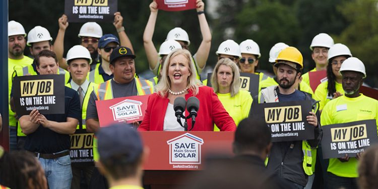 Solar workers rally to preserve tax incentives on Capitol Hill