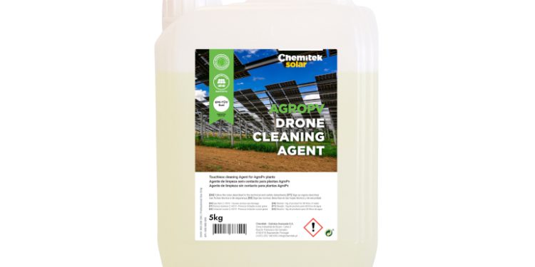 Chemitek unveils drone-applied solar panel cleaning agent safe for agrivoltaic systems