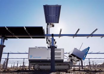 SUNPURE automated module installers compatible with GameChange Solar trackers